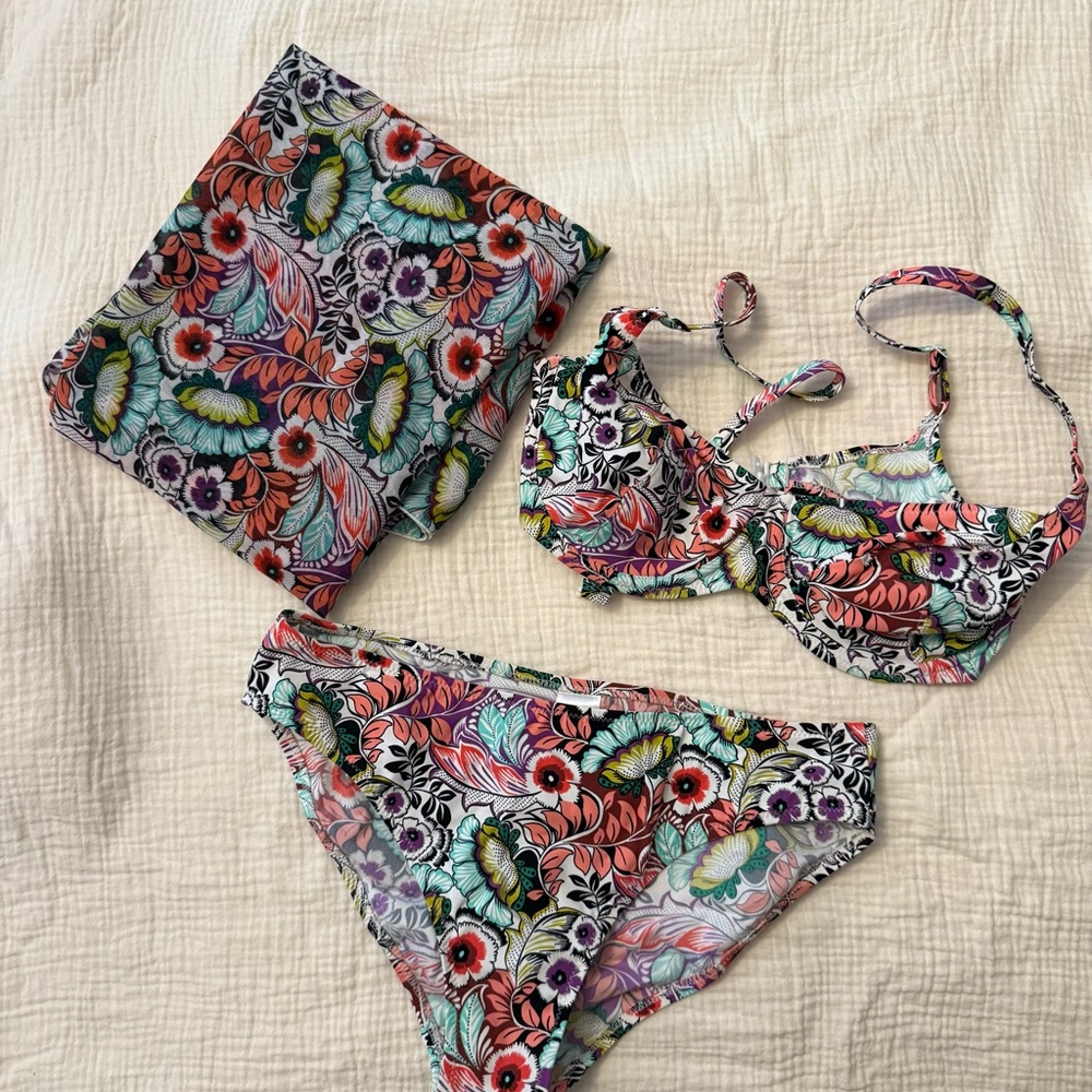 Floral Anita Rosa Faia Bikini with Matching Wrap